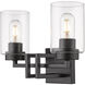 Tribeca 2 Light 14 inch Matte Black Bath Vanity Wall Light